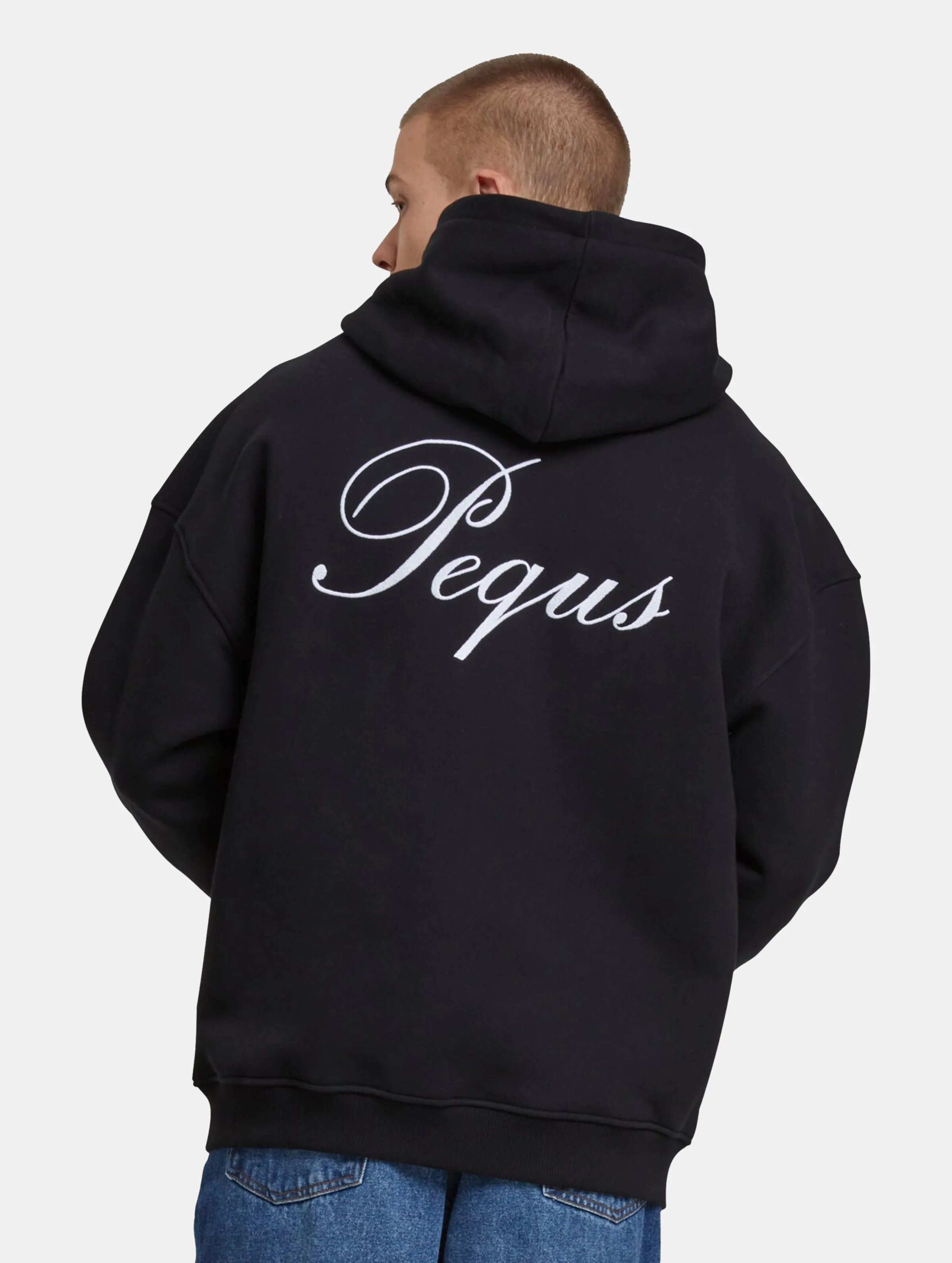 PEQUS PEQUS Handwritten Logo Zip Hoodies