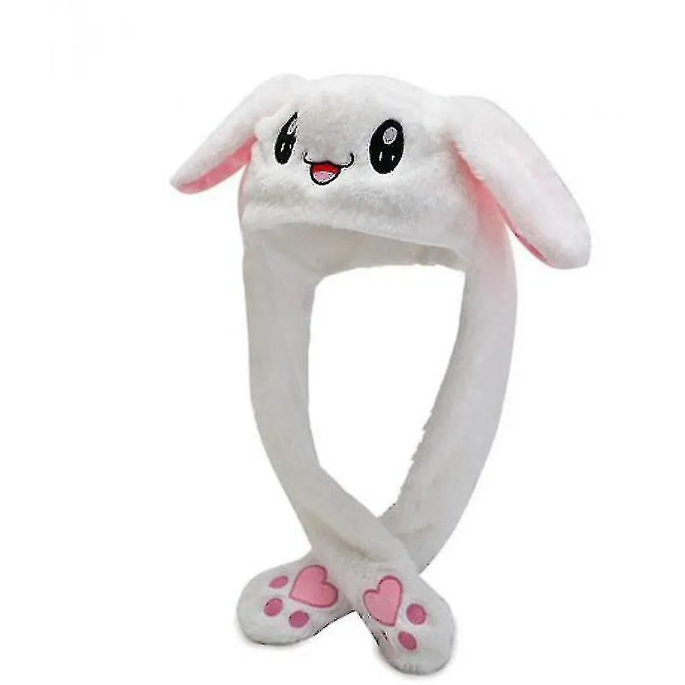 Rabbit Hat Ear Moving Jumping Hat Funny Bunny Plush Hat Cap