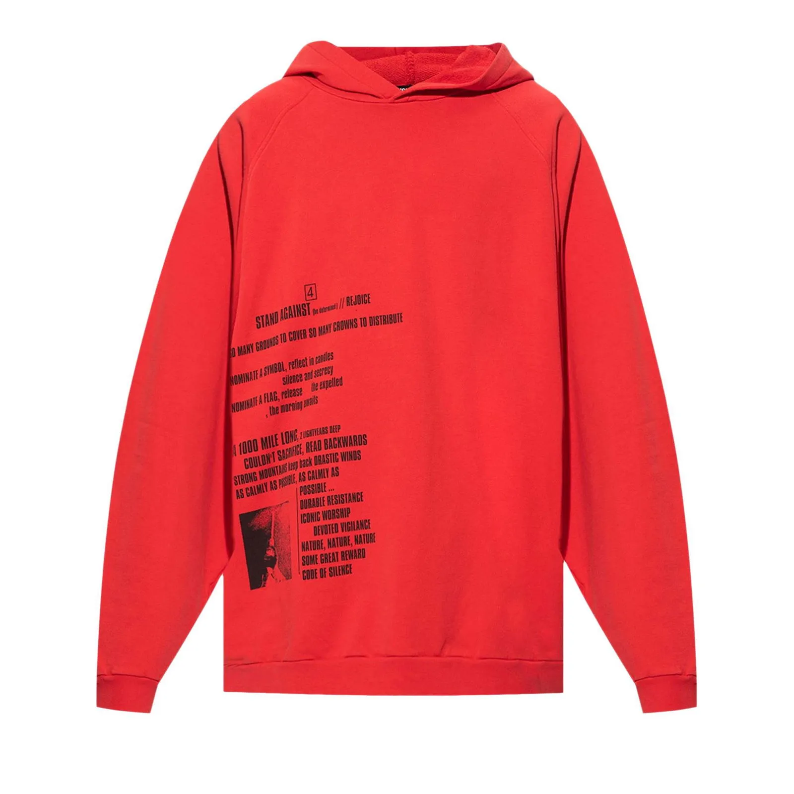 RAF SIMONS Redux Oversized Hooded Sweater With Front And Back Print