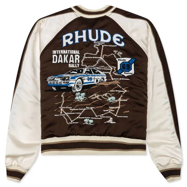 Rhude Crepe Satin Souvenier Jacket Brown/Creme