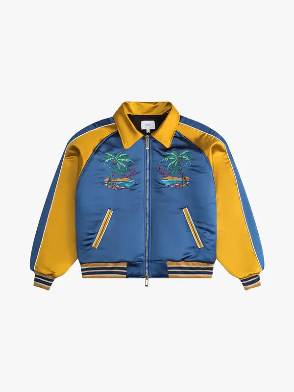 Rhude Palm Eagles Souvenier Jacket Navy/Mustard Yellow