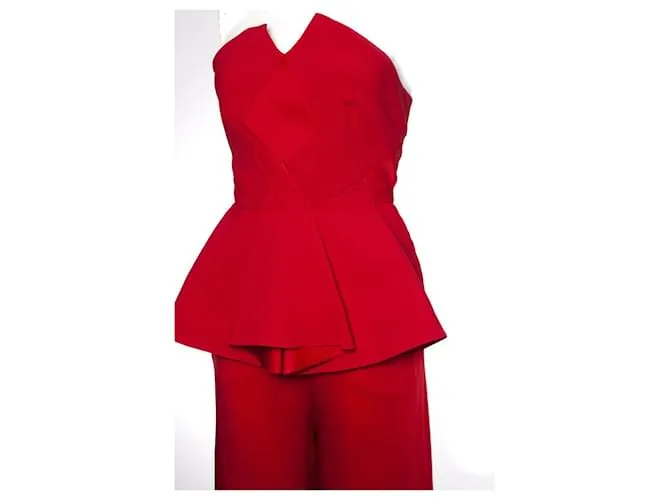 Roland Mouret, Mono rojo palabra de honor con peplum Roja 