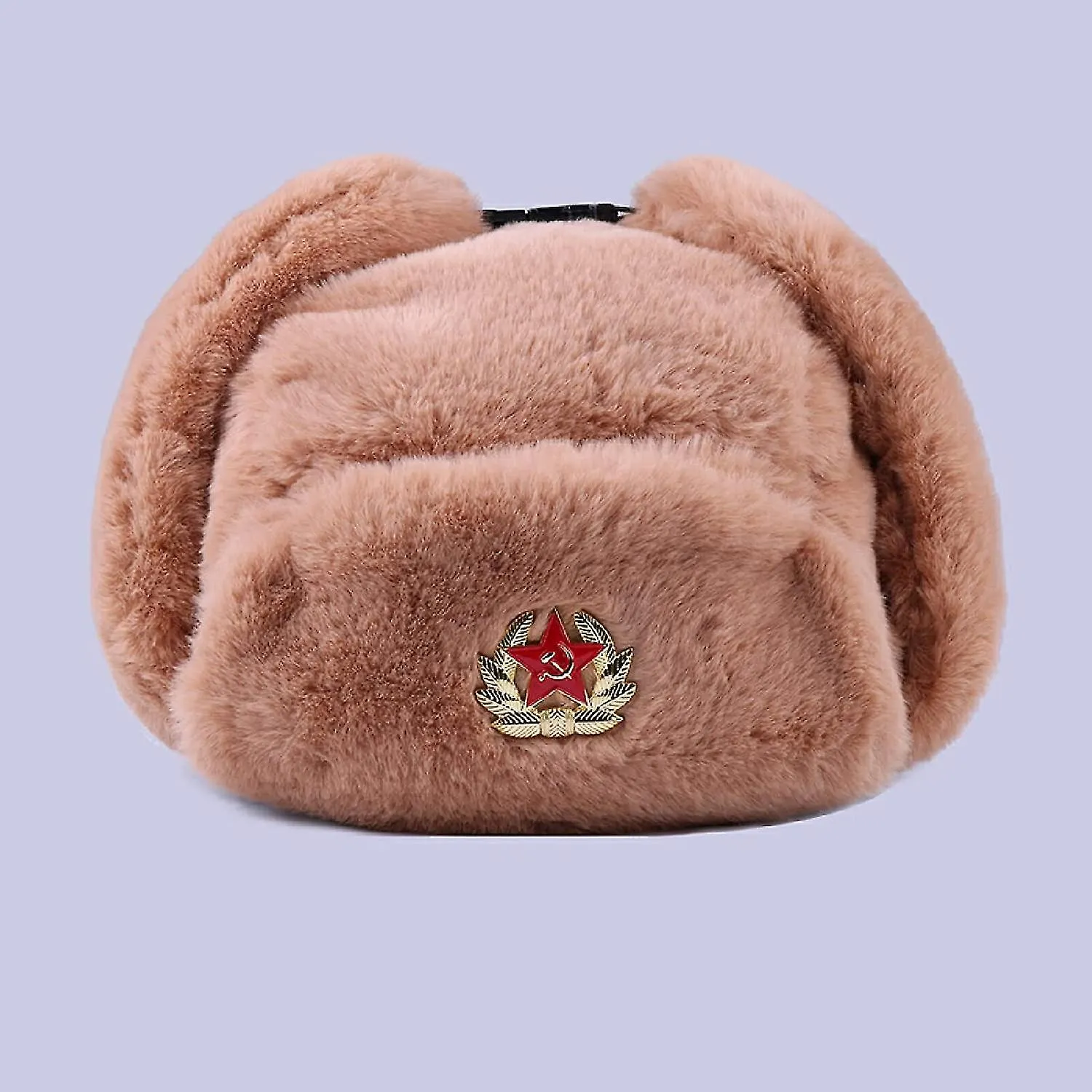 Russian Hat Soviet Badge Ushanka Russian Men Women Winter Hats Army Military Bomber Hat Trapper Earflap Snow Ski Cap