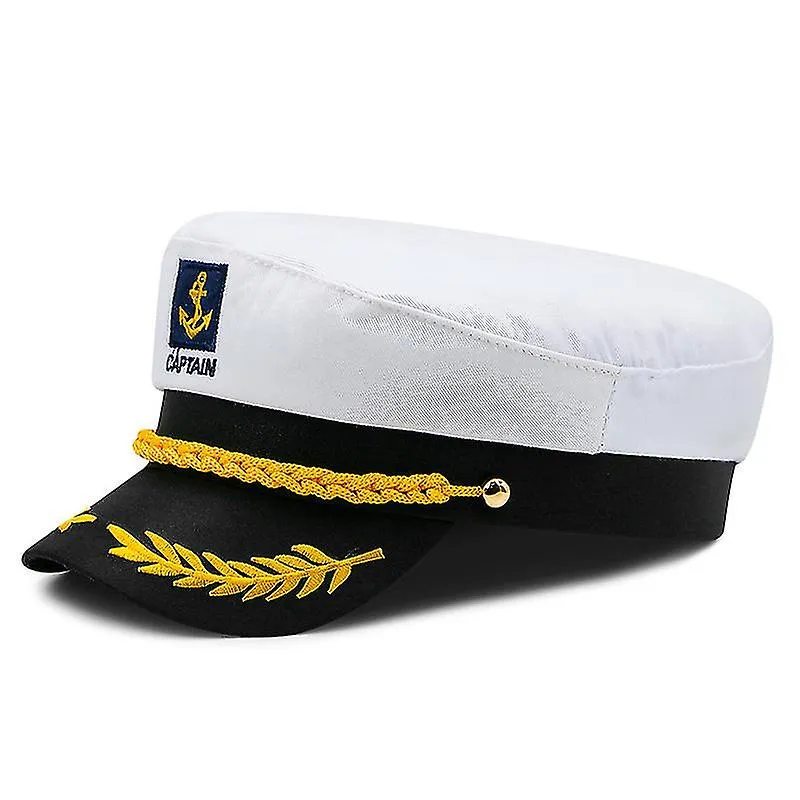 Sailor Captains Hat For Adults Adjustable Yacht Boat Ship Captain Hat Cap Navy Admiral Hat Costume Accessory