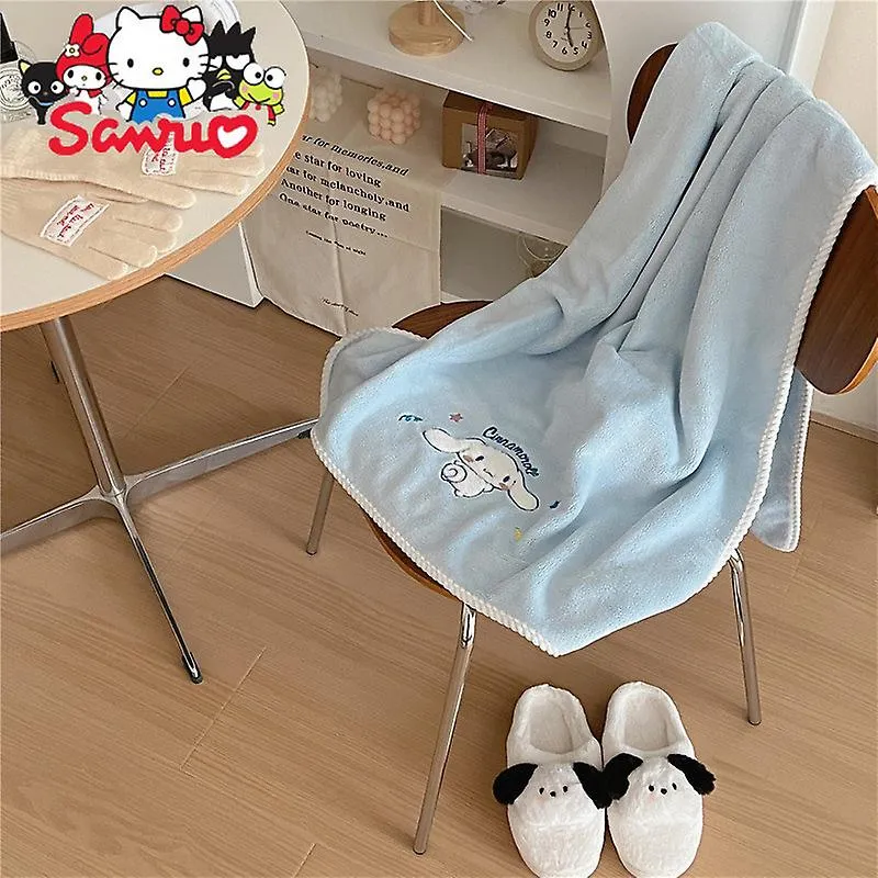 Sanrio Cinnamoroll Bath Towel & Dry Hair Hat Women Wrap-around Bath Absorb Water Kawaii Warm Dries Quickly Household Bath To