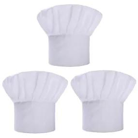 Set Of 3 Pack Adult Chef Hat Adult Adjustable Elastic Baker Kitchen Cooking Chef Cap