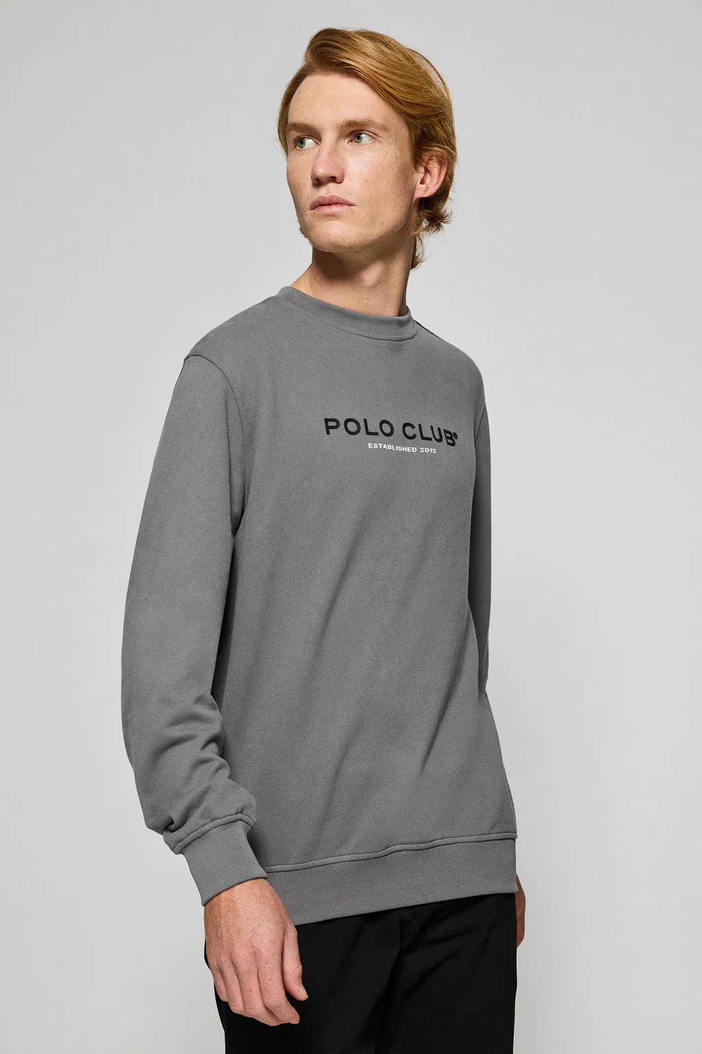 Sudadera asfalto cuello redondo con logotipo Polo Club