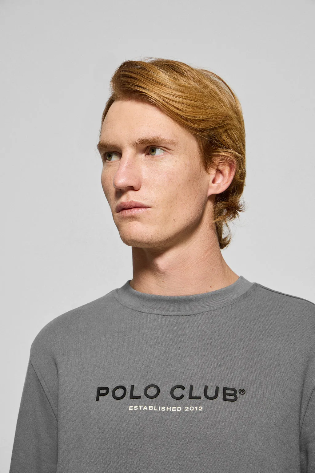 Sudadera asfalto cuello redondo con logotipo Polo Club