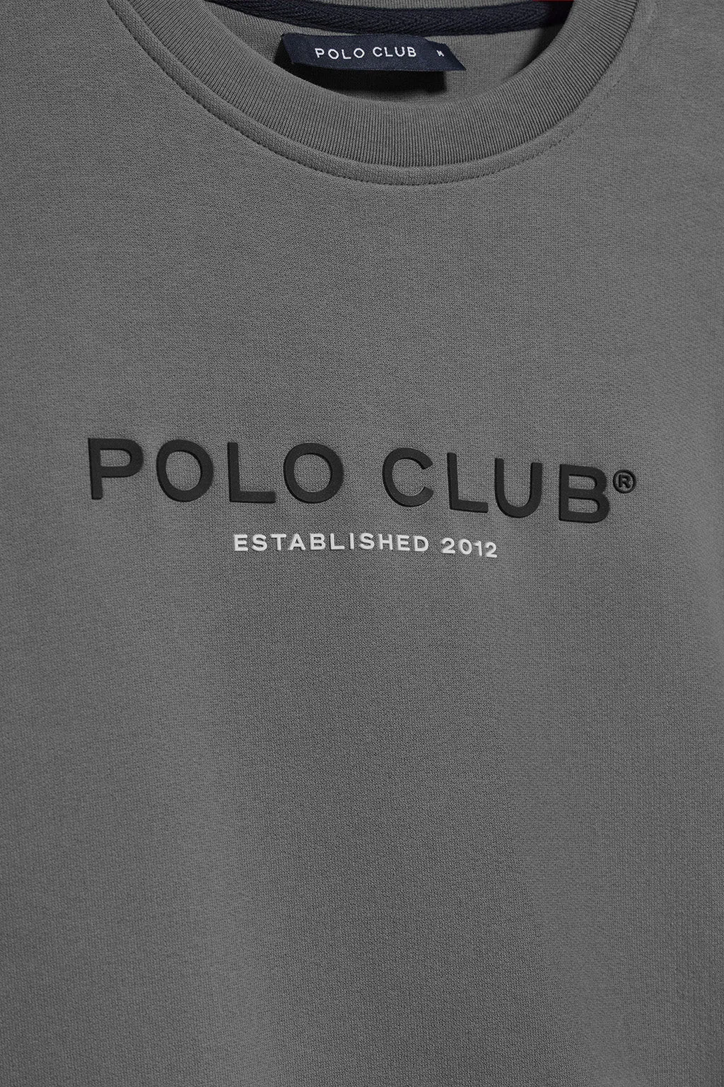 Sudadera asfalto cuello redondo con logotipo Polo Club