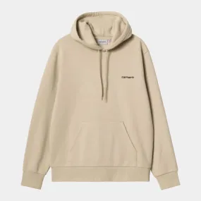 Sudadera Beige Carhartt Hooded Script Embroidery Sweat Wall Black S