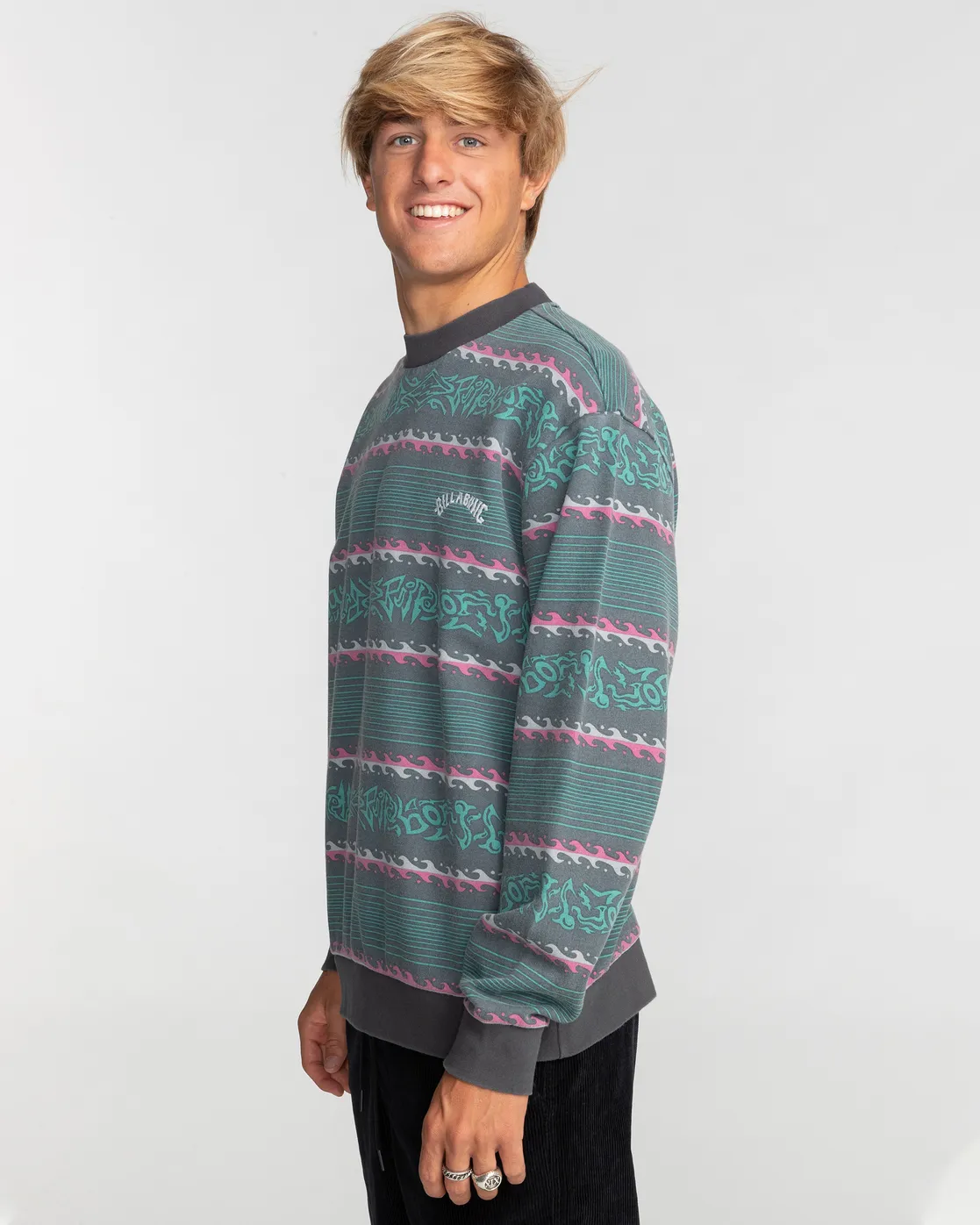 Sudadera BILLABONG casual con cuello redondo  para Hombre HALFRACK FLEECE CREW (BLK) Ref. EBYFT00119 Estampado