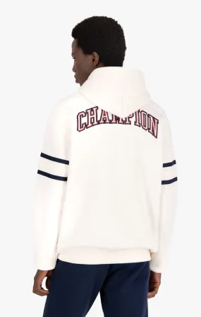 Sudadera CHAMPION Hombre con capucha VARSITY SCRIPT LOGO ORGANIC COTTON HOODIE Ref. 216577 blanca