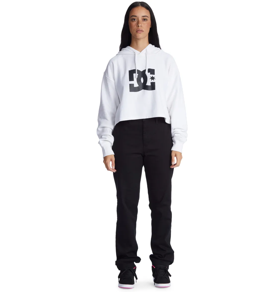 Sudadera DC SHOES con capucha  para mujer CROPPED HOODIE (wbbo) ref-ADJFT03028 blanco