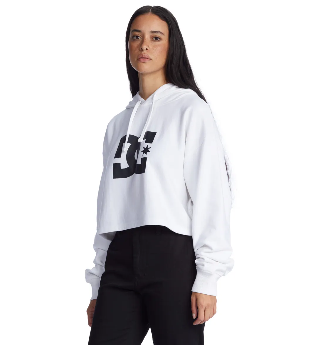 Sudadera DC SHOES con capucha  para mujer CROPPED HOODIE (wbbo) ref-ADJFT03028 blanco