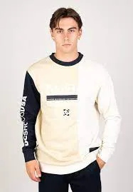 Sudadera DC SHOES Hombre con cuello redondo STATIC CREW (TGDO) REF-adyft03386 beige y azul