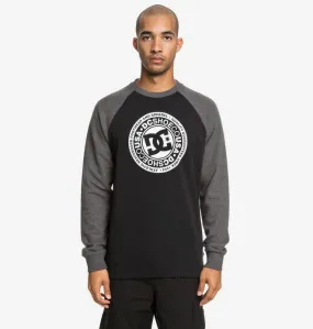 Sudadera DC SHOES Hombre Cuello redondo CIRCLE STAR CHARCOAL HEATHER/ BLACK (xkkk) Ref. EDYSF03198 gris y negra