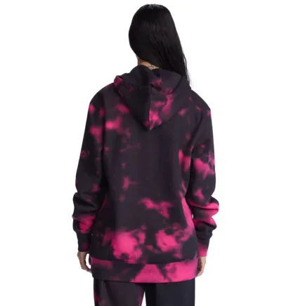 Sudadera DC SHOES mujer con capucha CLOUDY  Halftone Smoke (XKMK) REF-ADJFT03033 Black/Fuchsia