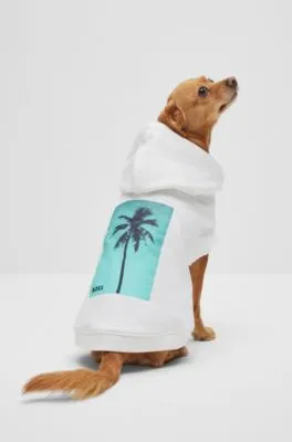 Sudadera de playa con capucha para perros en algodón con estampado de palmeras