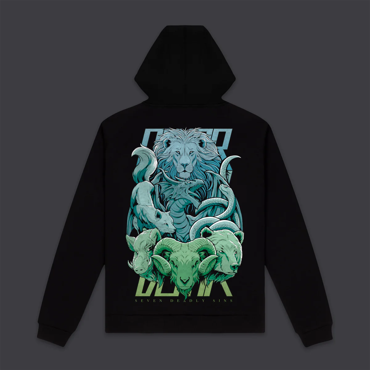 Sudadera DOLLY NOIRE Hombre con capucha 7 deadly sins Hoodie black REF SW508-GQ-01 negro siete pecados capitales