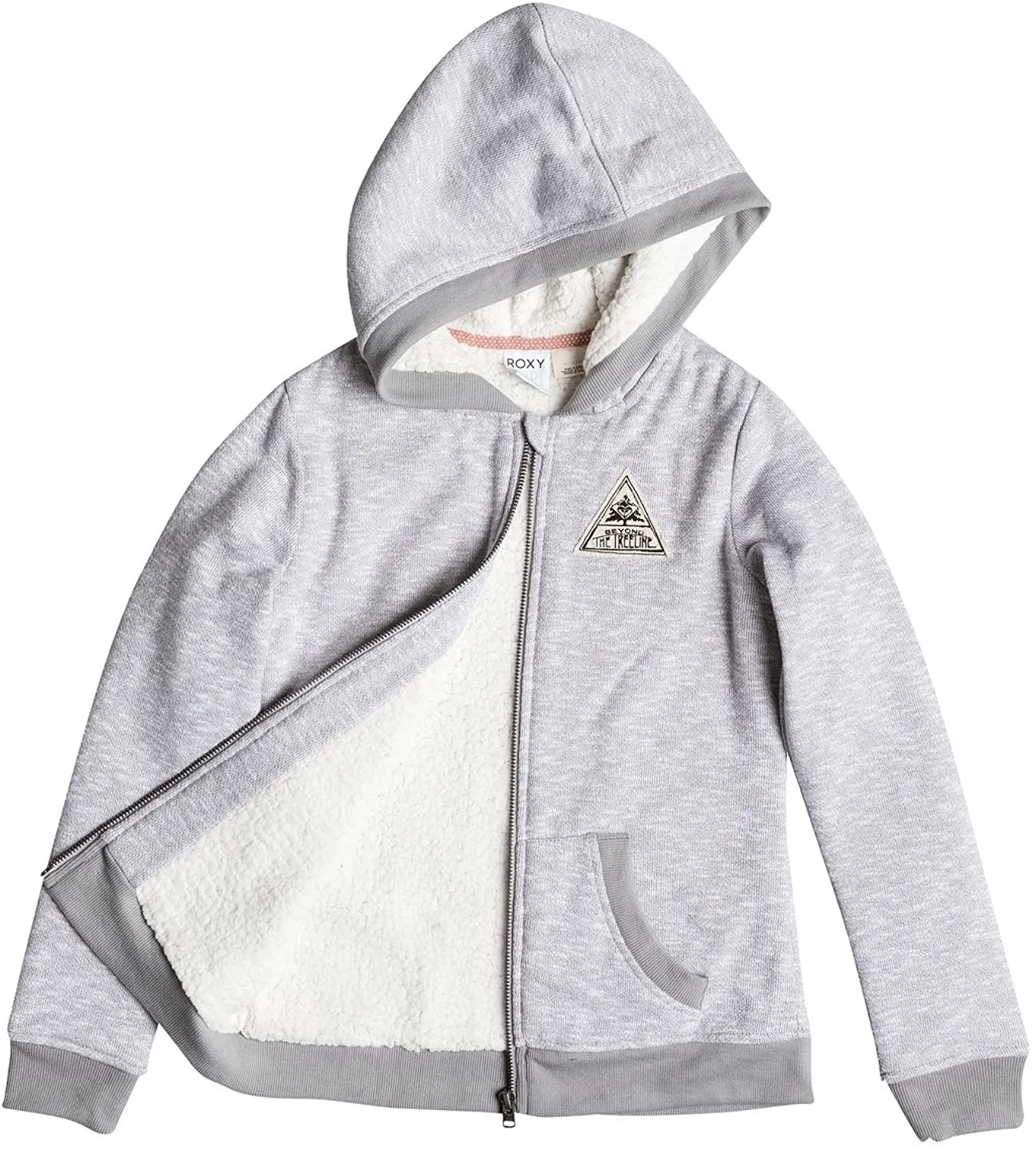 Sudadera exterior ROXY niña forrada interior borreguito Girl’s Swift Drift Sherpa Hoodie (sgrh) Ref. ERGFT03115 gris claro