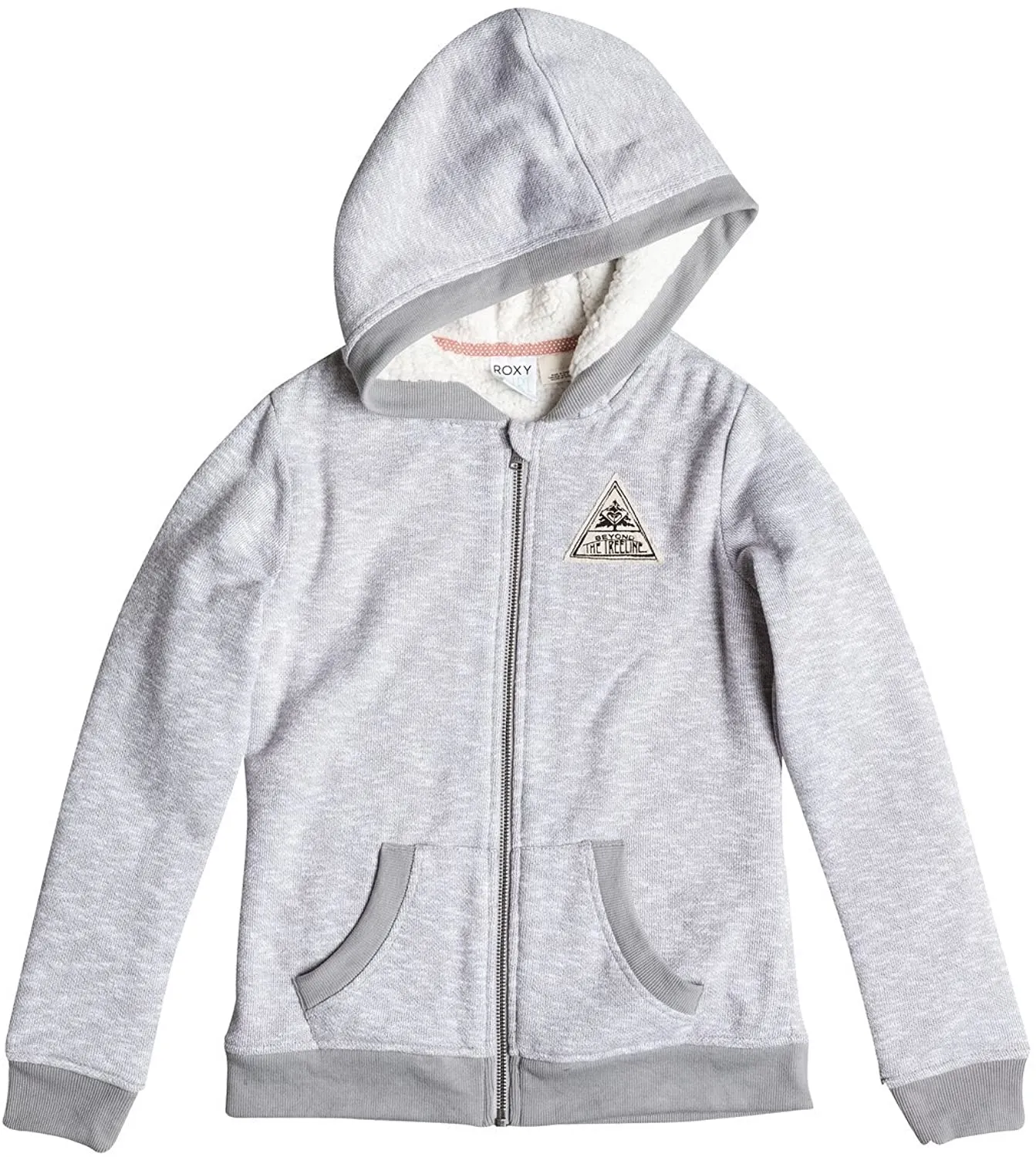 Sudadera exterior ROXY niña forrada interior borreguito Girl’s Swift Drift Sherpa Hoodie (sgrh) Ref. ERGFT03115 gris claro