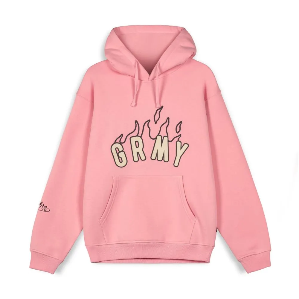 SUDADERA GRIMEY CON CAPUCHA  GCH577-FW23  MELTED STONE VINTAGE HOODIE- PINK | rosa chicle