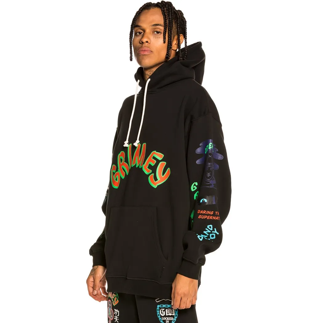 Sudadera GRIMEY con capucha Unisex Grimey “Destroy All Fear” Hoodie – Black | Fall 21 Ref. GCH504-BLK negra di