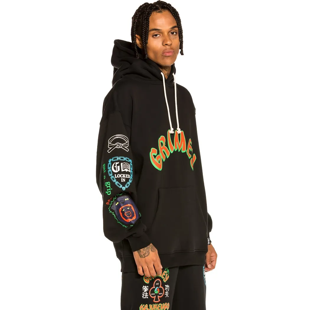 Sudadera GRIMEY con capucha Unisex Grimey “Destroy All Fear” Hoodie – Black | Fall 21 Ref. GCH504-BLK negra di