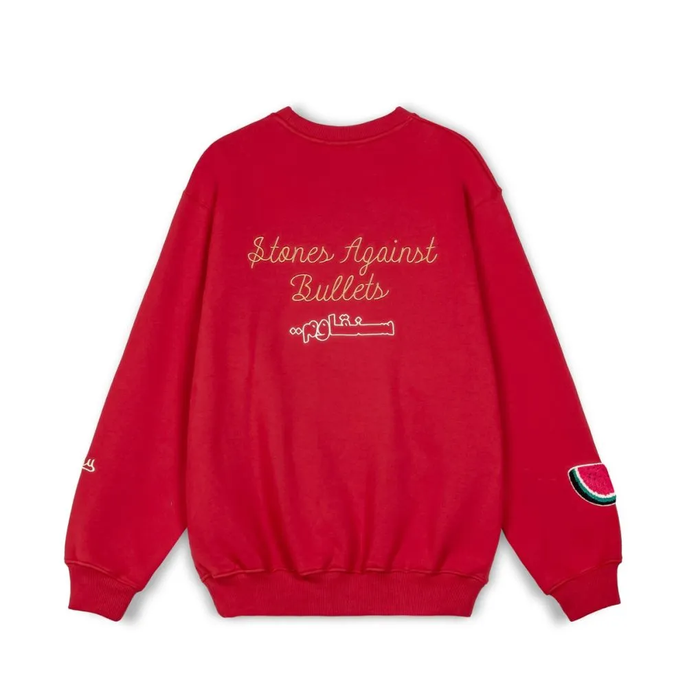 SUDADERA GRIMEY CON CUELLO REDONDO GCW574-FW23 NABLUS VINTAGE CREWNECK – DARK RED |ROJO