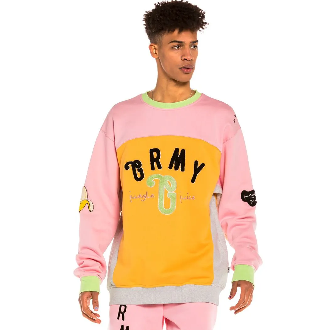 Sudadera GRIMEY cuello redondo Unisex Grimey “Jungle Punch” Bicolor Crewneck – Pink Ref. GSW530-PNK rosa