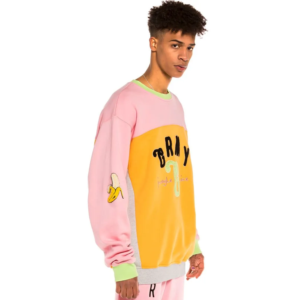 Sudadera GRIMEY cuello redondo Unisex Grimey “Jungle Punch” Bicolor Crewneck – Pink Ref. GSW530-PNK rosa