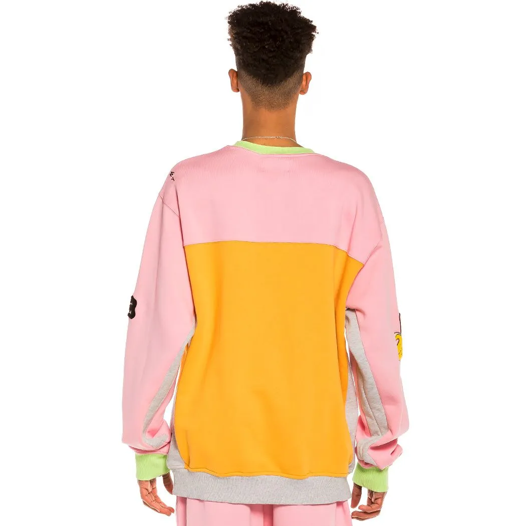 Sudadera GRIMEY cuello redondo Unisex Grimey “Jungle Punch” Bicolor Crewneck – Pink Ref. GSW530-PNK rosa