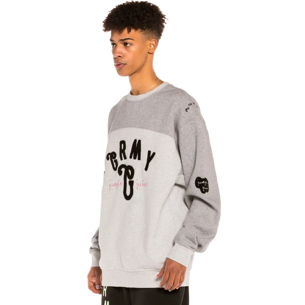 Sudadera GRIMEY cuello redondo Unisex Grimey “Jungle Punch” Bicolor Crewneck – Sport Grey Ref. GSW530-SPG gris