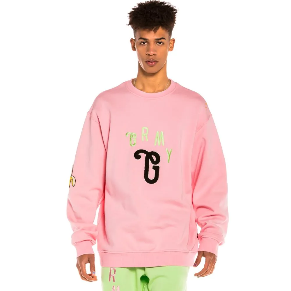 Sudadera GRIMEY cuello redondo Unisex Grimey “Jungle Punch” Crewneck – Pink Ref. GSW529-PNK rosa logo pecho