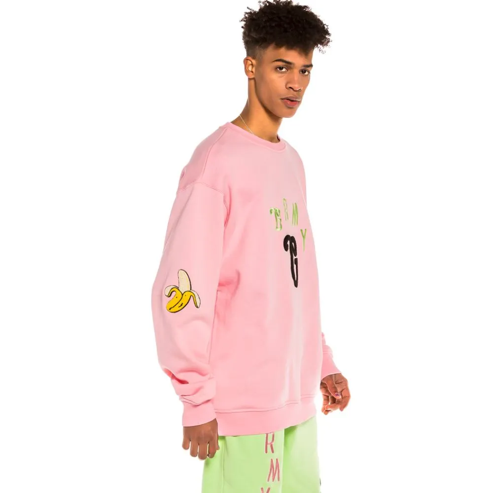 Sudadera GRIMEY cuello redondo Unisex Grimey “Jungle Punch” Crewneck – Pink Ref. GSW529-PNK rosa logo pecho