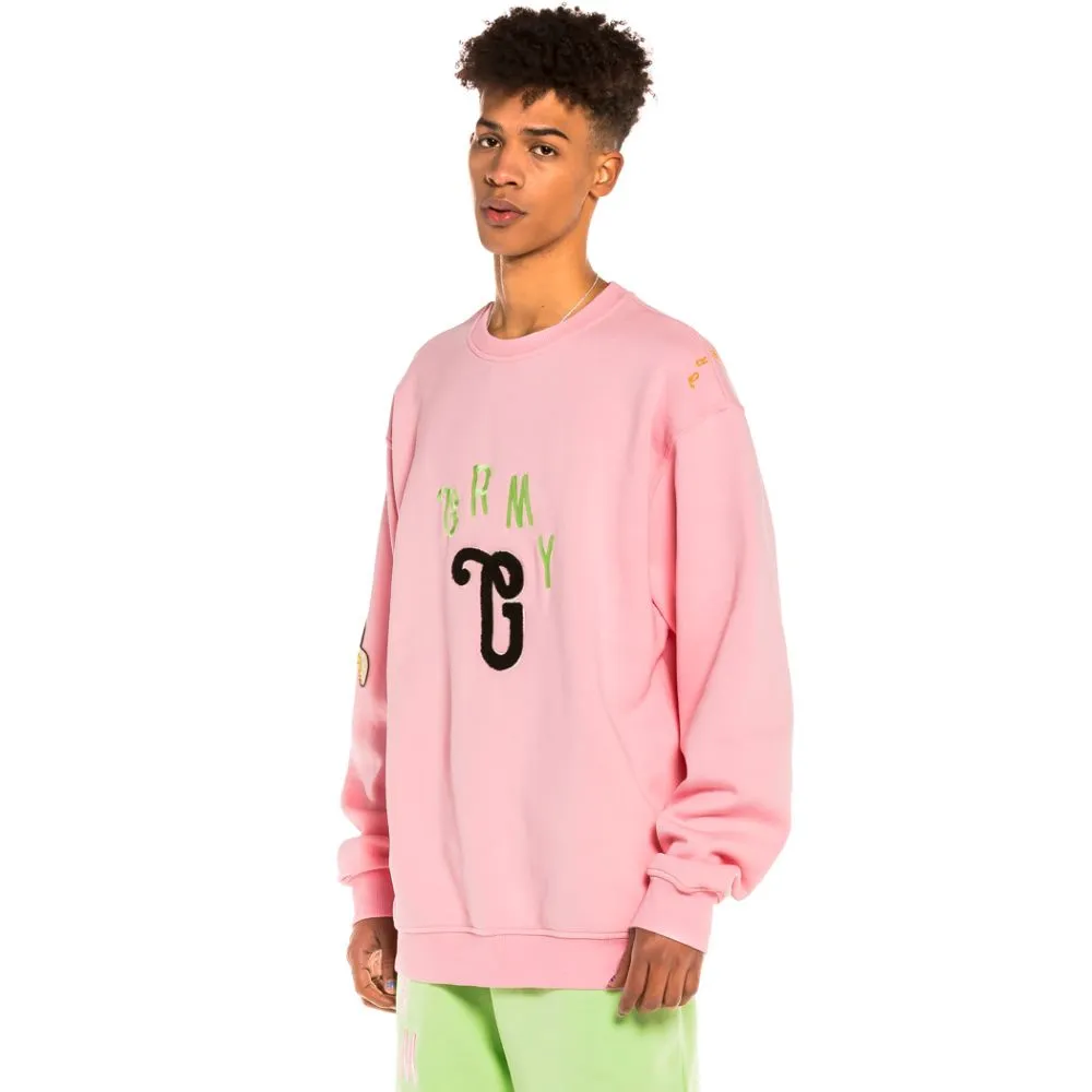 Sudadera GRIMEY cuello redondo Unisex Grimey “Jungle Punch” Crewneck – Pink Ref. GSW529-PNK rosa logo pecho