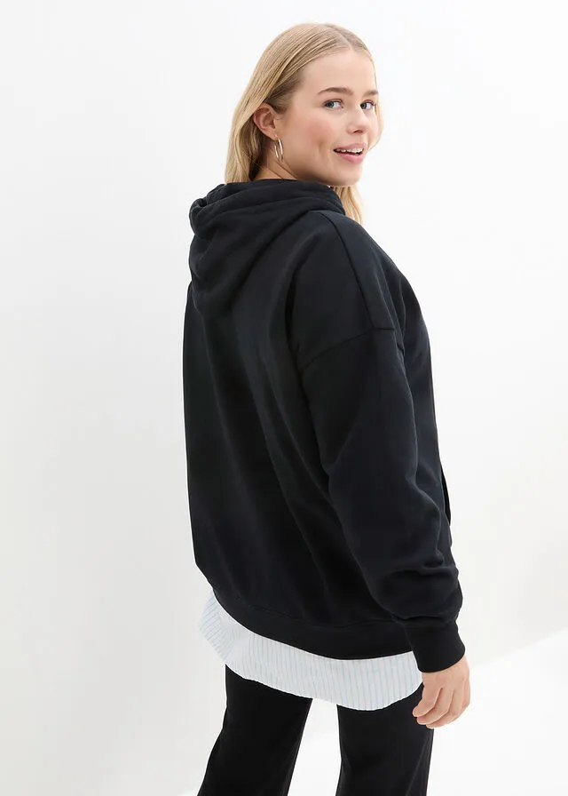 Sudadera holgada con capucha Negro