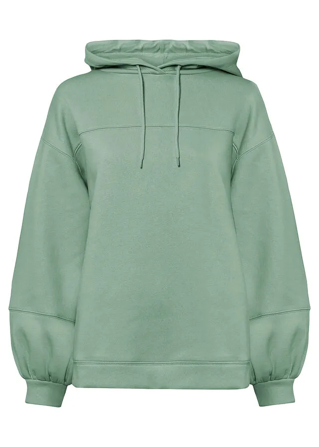 Sudadera holgada con capucha verde ahumado