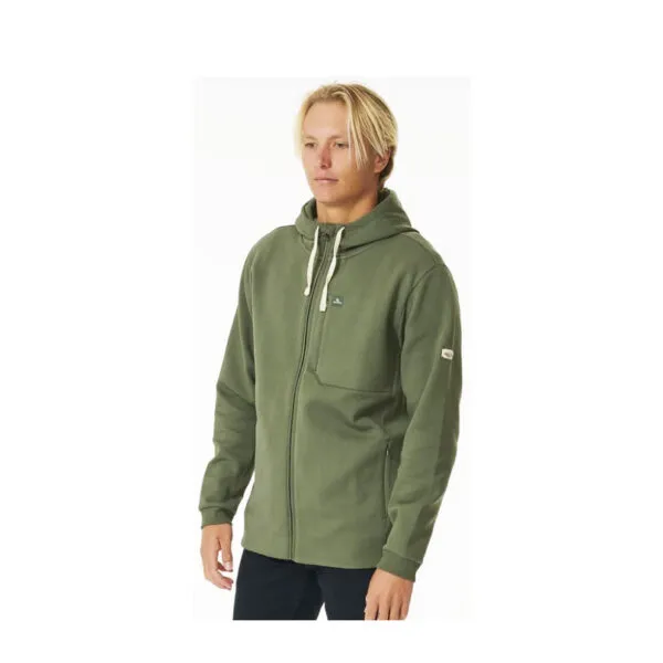 Sudadera Hombre Rip Curl con capucha y cremallera REF.016MFL VAPORCOOL ZIP THDARK  OLIV- verde khaki