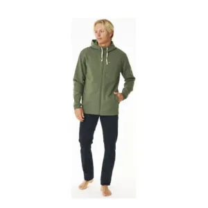 Sudadera Hombre Rip Curl con capucha y cremallera REF.016MFL VAPORCOOL ZIP THDARK  OLIV- verde khaki