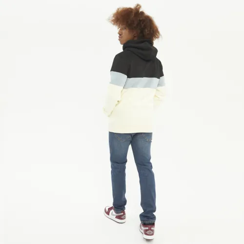 Sudadera Hydroponic hombre con capucha HARLEM ref-23557 BLACK / MISTY BLUE / OFF WHITE negro azul claro y crema