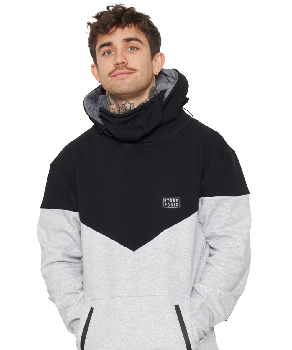 Sudadera Hydroponic hombre con capucha REF-LB008 DH PLOW black/heather grey-gris y negro