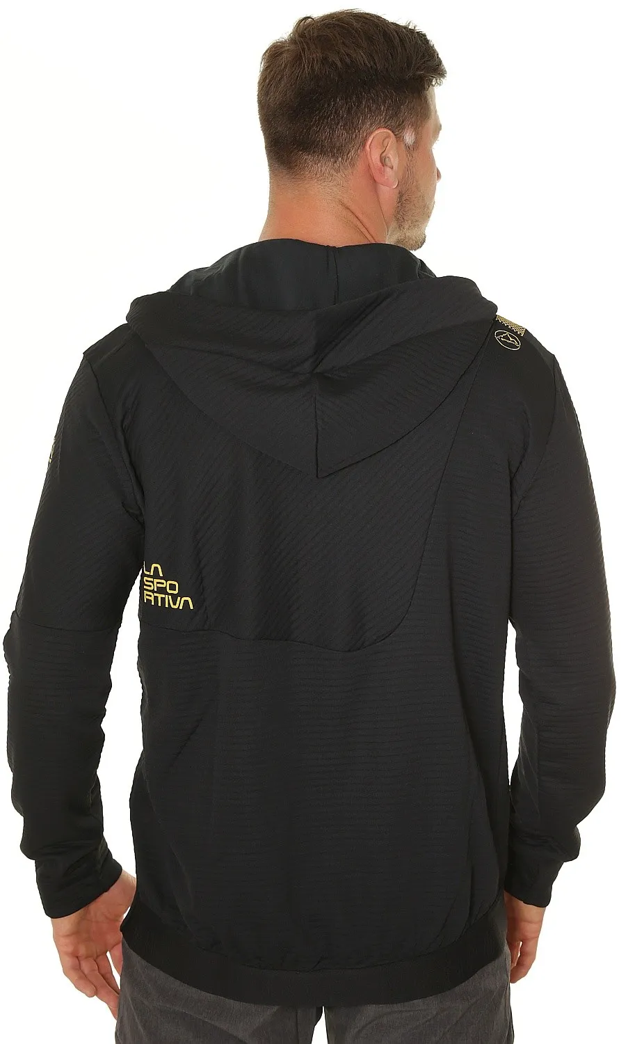 sudadera La Sportiva Mood Hoody Zip - Black/Yellow - men´s