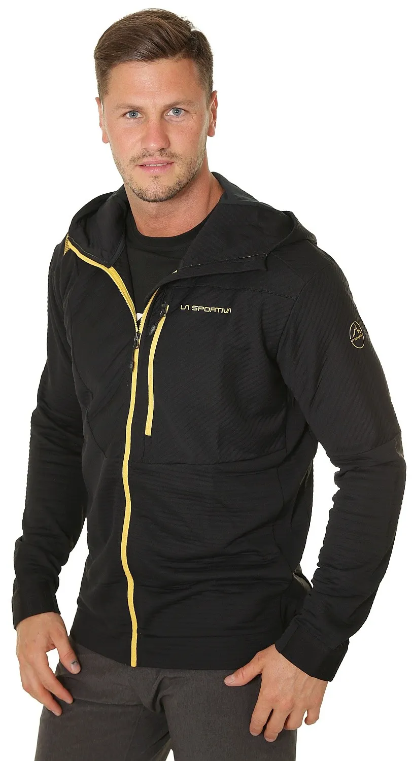 sudadera La Sportiva Mood Hoody Zip - Black/Yellow - men´s