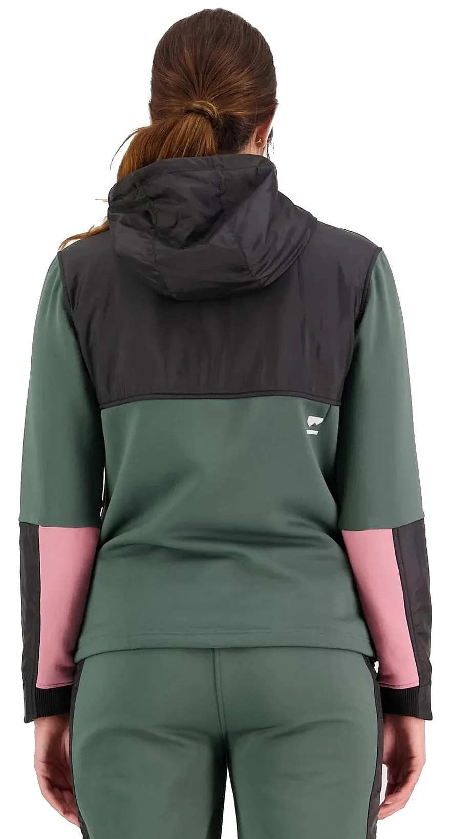 sudadera Mons Royale Decade Mid Hoody Zip - Burnt Sage/Black - women´s