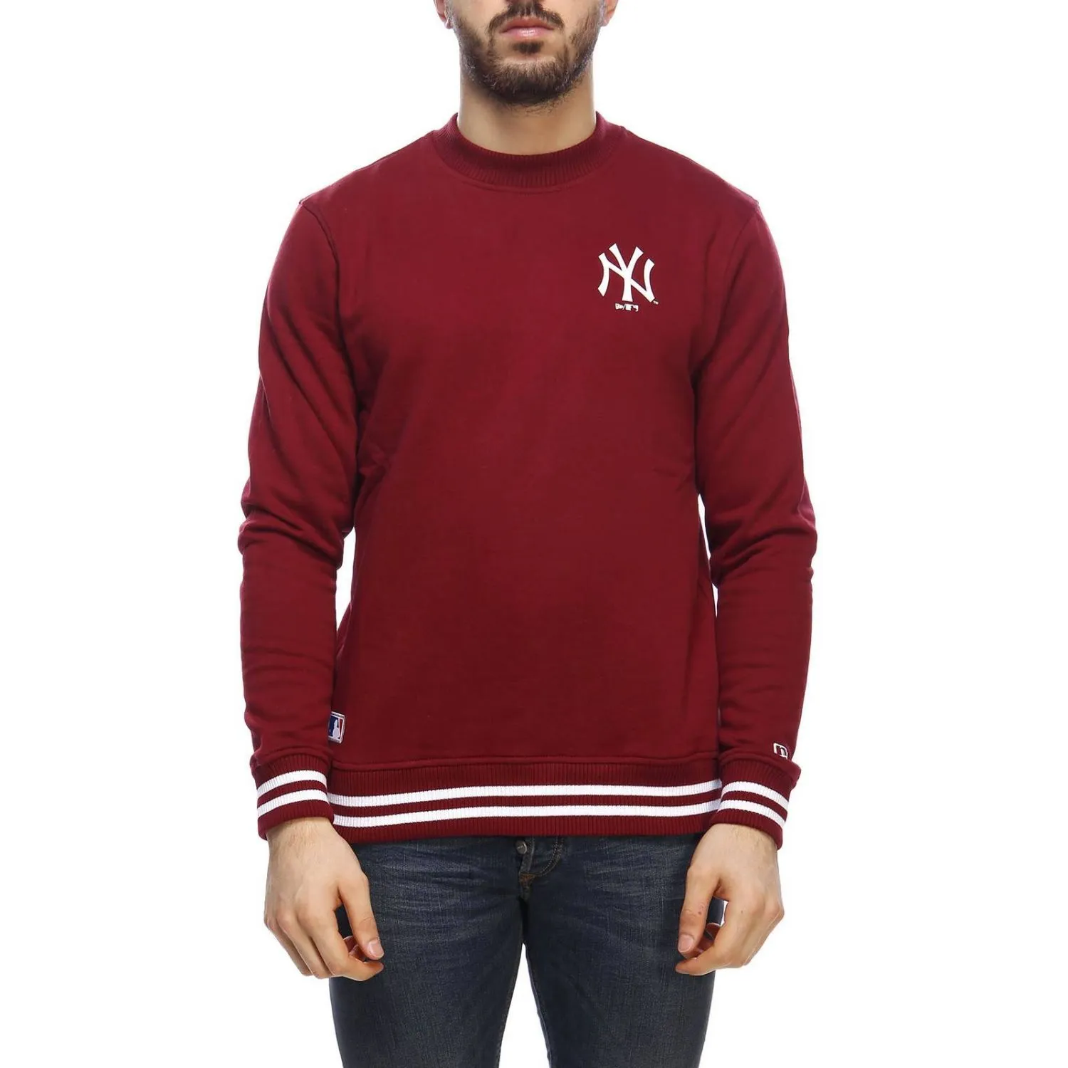 Sudadera NEW ERA Hombre Cuello redondo casual TEAM APPAREL CREW NEW YORK YANKEES Ref. 11788917 gránate