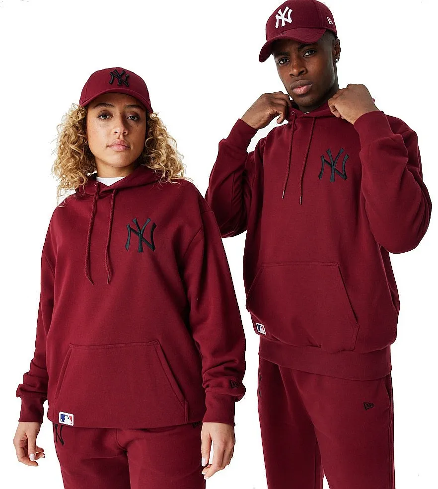 sudadera New Era League Essentials OS Hoody MLB New York Yankees - Cardinal/Black