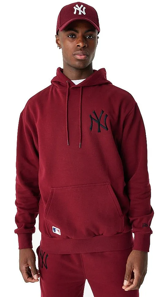 sudadera New Era League Essentials OS Hoody MLB New York Yankees - Cardinal/Black