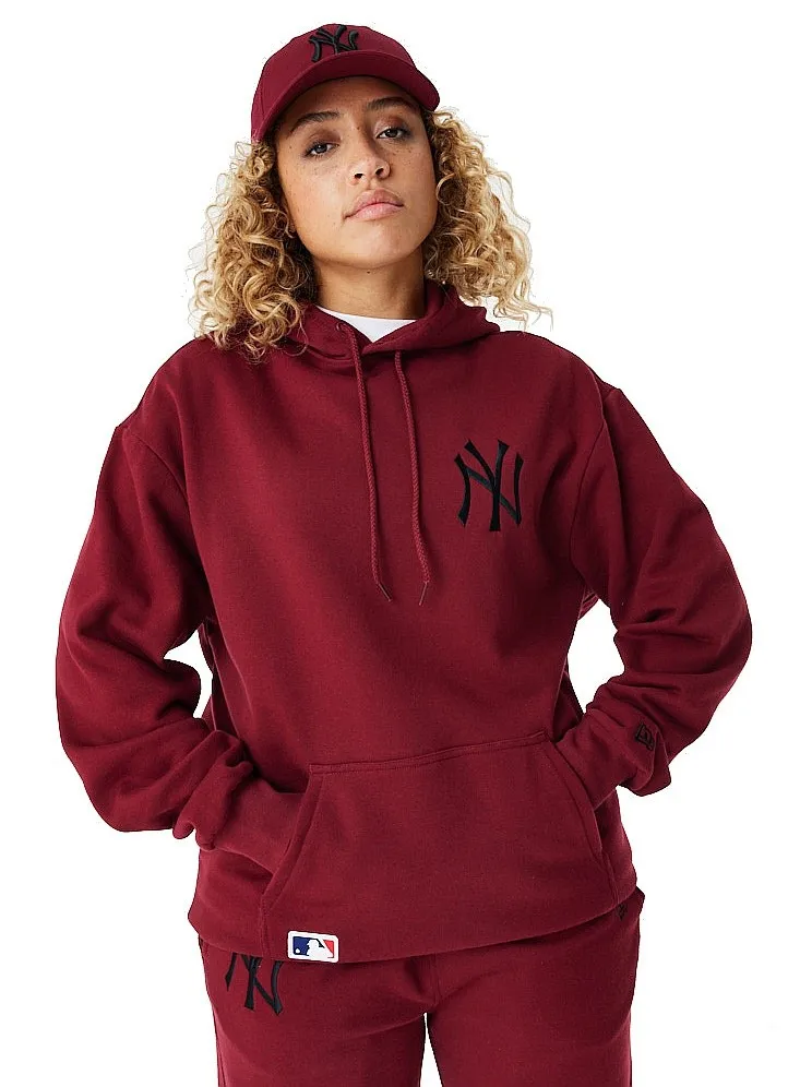 sudadera New Era League Essentials OS Hoody MLB New York Yankees - Cardinal/Black