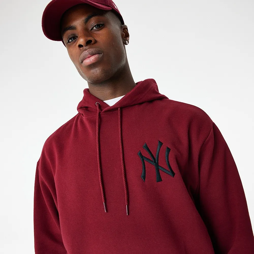 sudadera New Era League Essentials OS Hoody MLB New York Yankees - Cardinal/Black